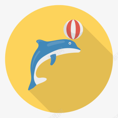 海豚马戏团75圆形图标图标