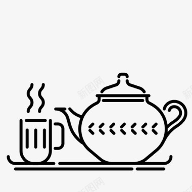 咖啡和茶饮料壶图标图标