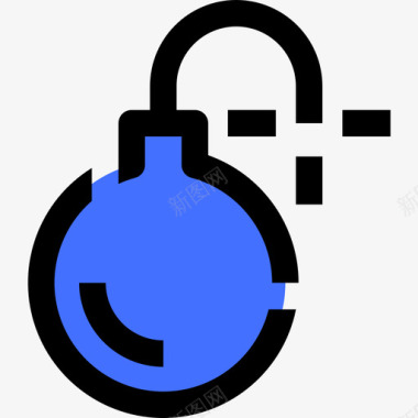 炸弹电脑34蓝色图标图标
