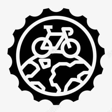自行车邮票旅行图标图标