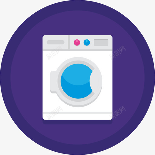 洗衣机内部4扁平圆形图标svg_新图网 https://ixintu.com 内部 圆形 扁平 洗衣机