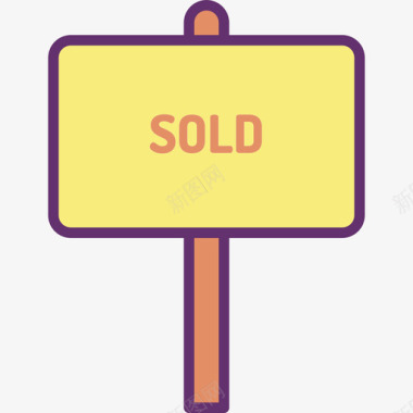 出售房地产178线性颜色图标图标