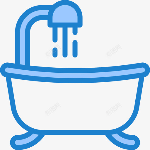 浴缸家具和家用26蓝色图标svg_新图网 https://ixintu.com 家具 家用 浴缸 蓝色