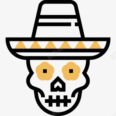 骷髅墨西哥10黄影图标图标