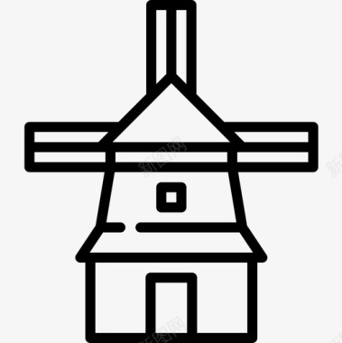 荷兰风车19号直线型图标图标