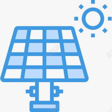 太阳能能源41蓝色图标图标