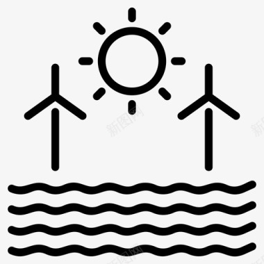 清洁能源水力发电水电图标图标
