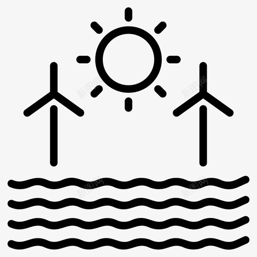 清洁能源水力发电水电图标svg_新图网 https://ixintu.com 一组能源线矢量图标 水力发电 水电 水轮机 涡轮发电机 清洁能源