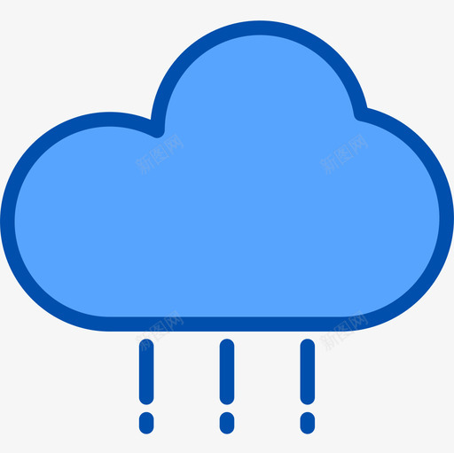 下雨186号天气蓝色图标svg_新图网 https://ixintu.com 186号 下雨 天气 蓝色