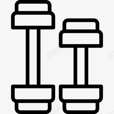 哑铃生活方式29直线型图标图标