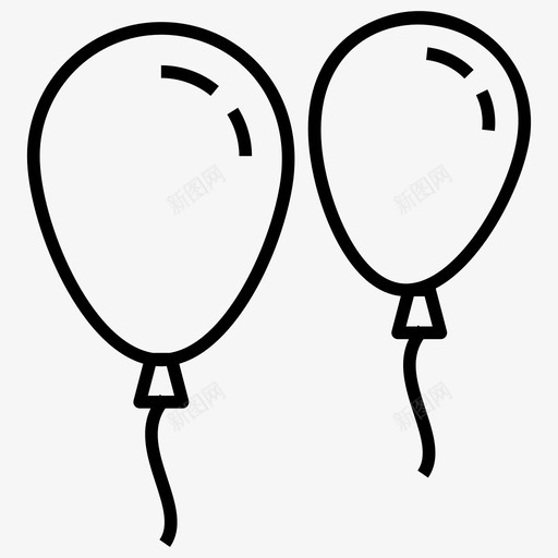 气球生日气球充气气球图标svg_新图网 https://ixintu.com 充气气球 婴儿线矢量图标集 气球 派对气球 派对装饰 生日气球