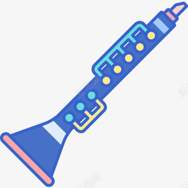 双簧管音乐105线性颜色图标图标