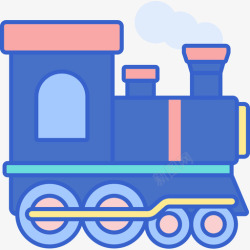 机车icon蒸汽机车主题公园线条色彩图标高清图片