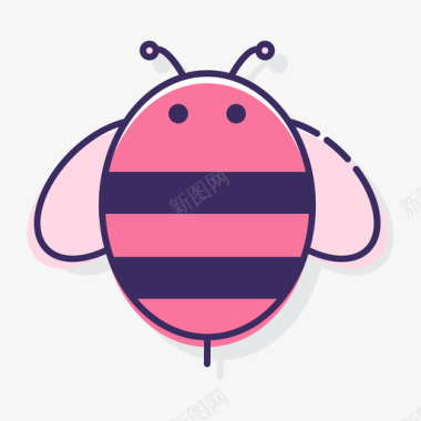 蜜蜂动物22线形颜色图标图标