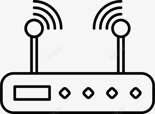 wifi设备路由器图标svg_新图网 https://ixintu.com wifi 信号 多媒体 设备 路由器