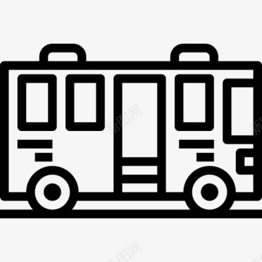 公共汽车旅行180直线图标图标