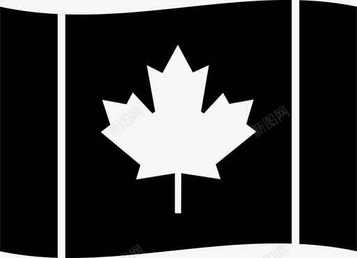 长方形旗加拿大国家图标图标