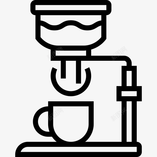 咖啡机咖啡61直线型图标svg_新图网 https://ixintu.com 咖啡 咖啡机 直线 线型