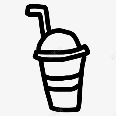冰咖啡涂鸦饮料图标图标