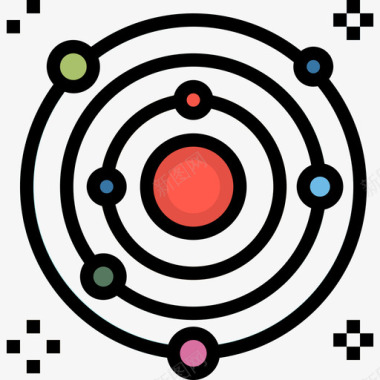 太阳系127号空间线性颜色图标图标