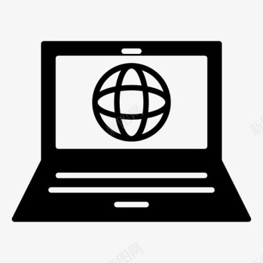 笔记本电脑互联网连接在线图标图标
