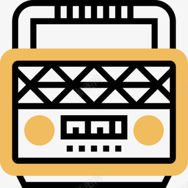 收音机复古装饰21黄影图标图标