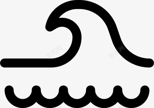 波浪拱卷图标图标