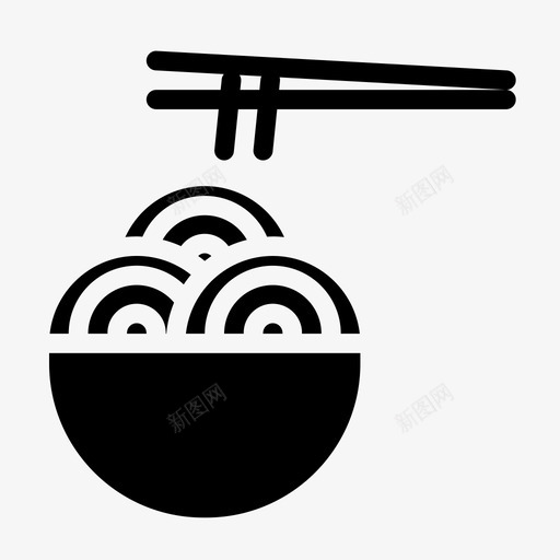面条碗吃图标svg_新图网 https://ixintu.com 吃 棍子 碗 面条 食物 食物线字形图标