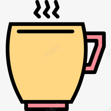 咖啡杯野餐38线性颜色图标图标
