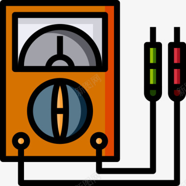 电压表建筑工具19线性颜色图标图标