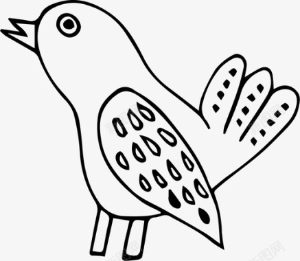 复活节飞鸟手画的鸟图标图标