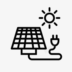 再回收太阳能光伏可再生能源图标高清图片