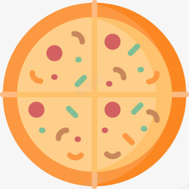 意大利披萨12扁平图标图标