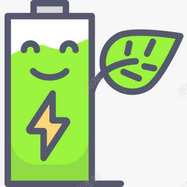 电池生态168线性颜色图标图标