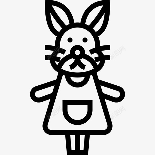 兔子玩具19直线型图标svg_新图网 https://ixintu.com 兔子 玩具19 直线型