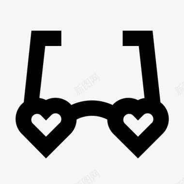 爱情与浪漫眼镜心形眼镜图标图标
