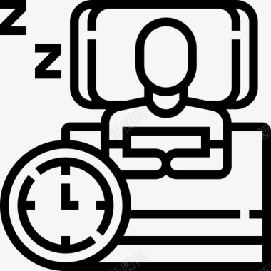 睡眠时间管理49线性图标图标