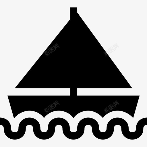 船海洋帆船图标svg_新图网 https://ixintu.com 小黑 帆船 波浪 海洋