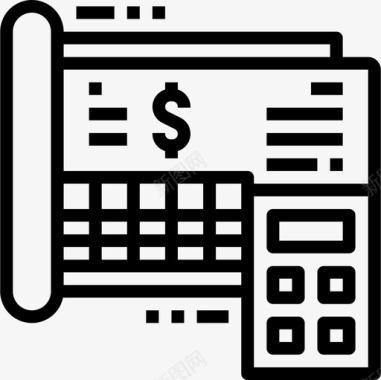 分类帐会计和财务6线性图标图标
