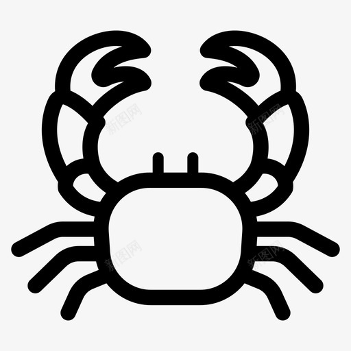 螃蟹小龙虾钳子图标svg_新图网 https://ixintu.com 夏季户外 小龙虾 海鲜 螃蟹 钳子