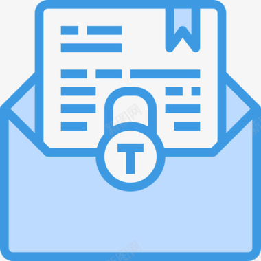 机密电子邮件文件和文件夹4蓝色图标图标