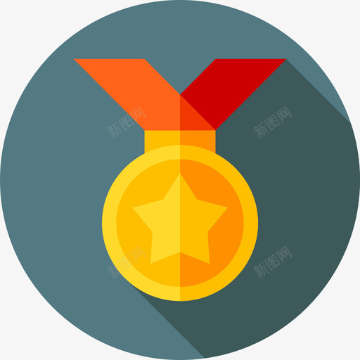 奖章奖励和徽章扁平图标svg_新图网 https://ixintu.com 奖励和徽章 奖章 扁平