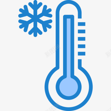 温度计天气183蓝色图标图标