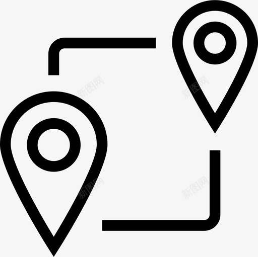 路线目的地地图图标svg_新图网 https://ixintu.com 地图 目的地 路线 路线图