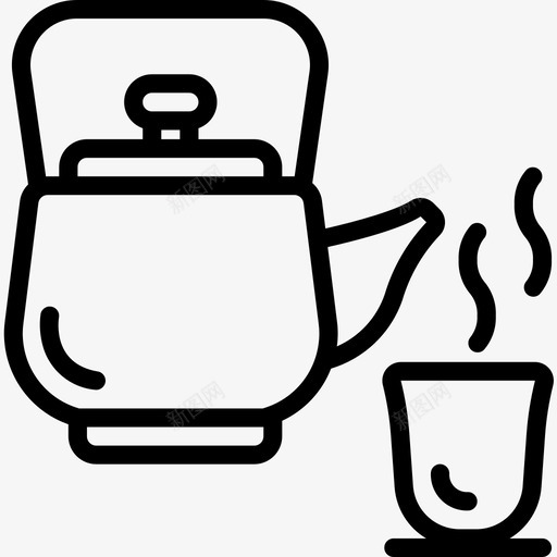 茶壶瓷器31直纹图标svg_新图网 https://ixintu.com 瓷器 直纹 茶壶