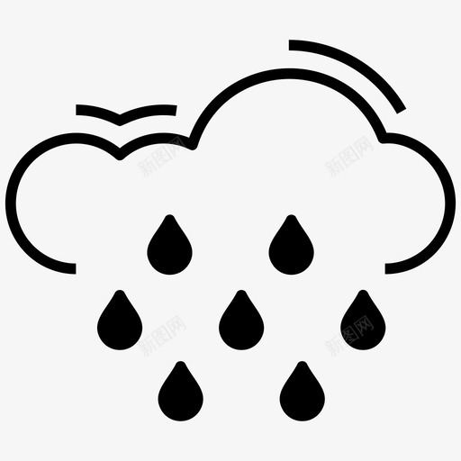 雨毛毛雨大雨图标svg_新图网 https://ixintu.com 图标 大雨 天气 字形 暴雨 毛毛雨 雨天