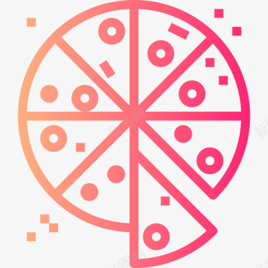 披萨食品饮料4梯度图标图标