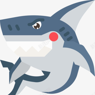 鲨鱼动物16扁平图标图标
