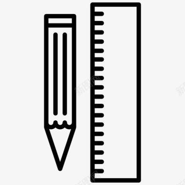 铅笔尺直尺写字图标图标