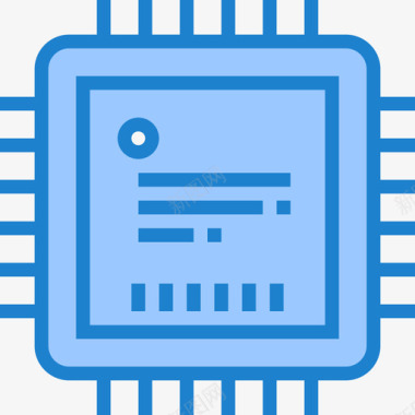 处理器计算机硬件15蓝色图标图标